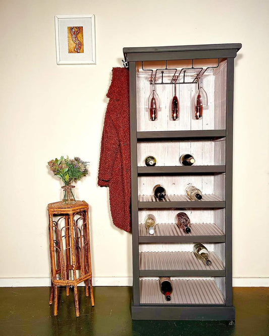 Farmhouse 50 bottle Wine cabinet with Wine Glass storage