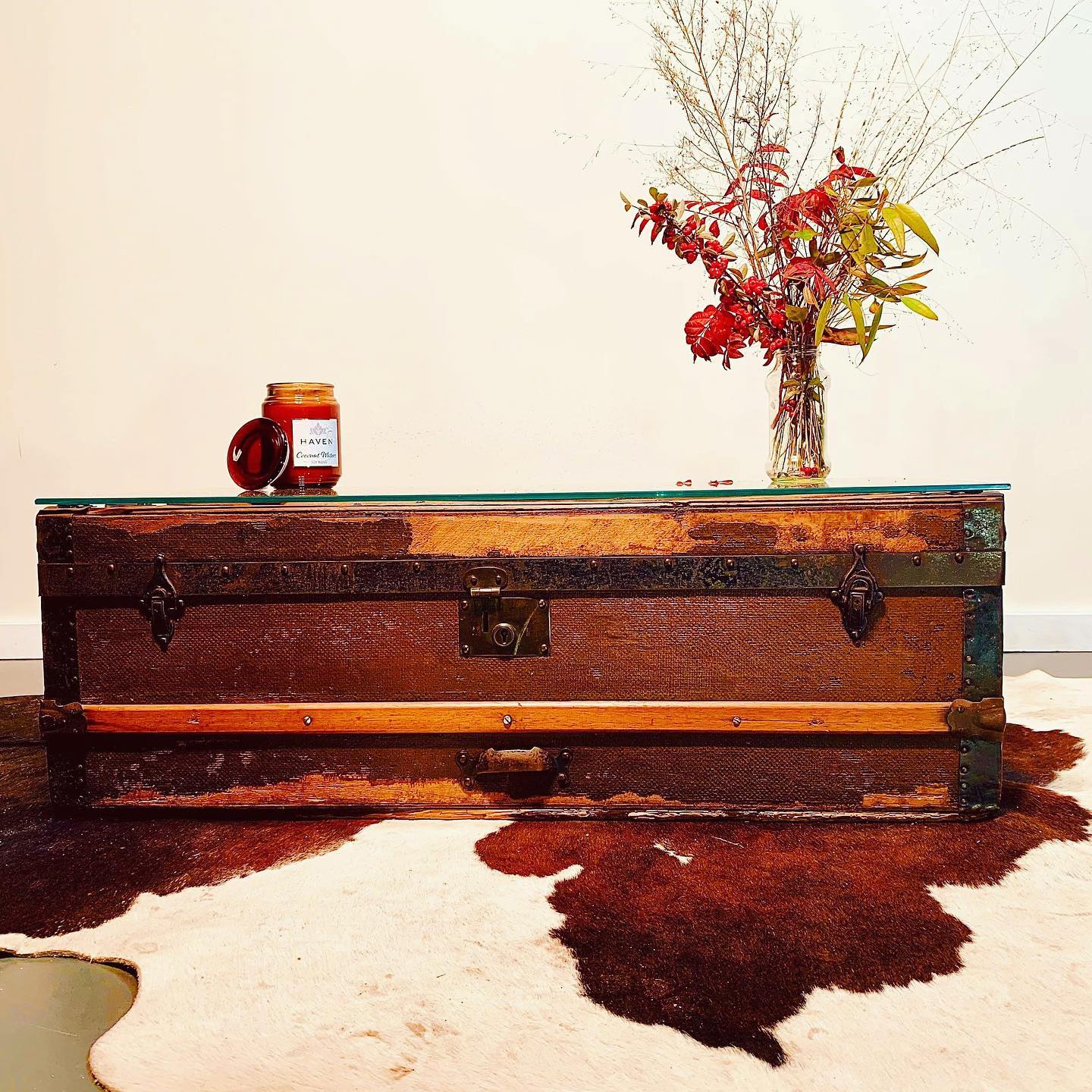 Vintage English Steamer Trunk Coffee Table - SOLD PP